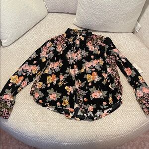 FP Floral Black Blouse